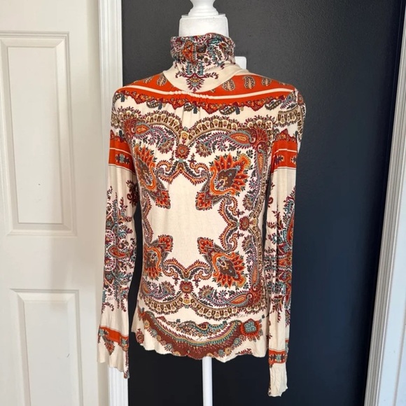 Etro Paisley Print Turtleneck Sweater 
size Italy 42 or US Small - Picture 1 of 12